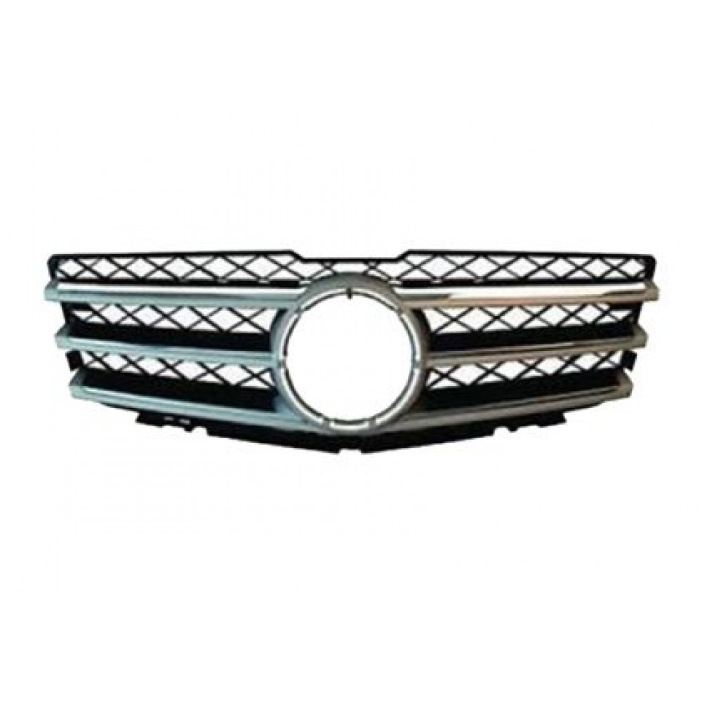 Решетка  Mercedes GLK X204 (2008+) - черна с хром лайсни