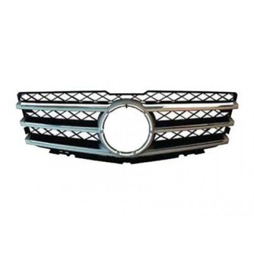 Решетка  Mercedes GLK X204 (2008+) - черна с хром лайсни
