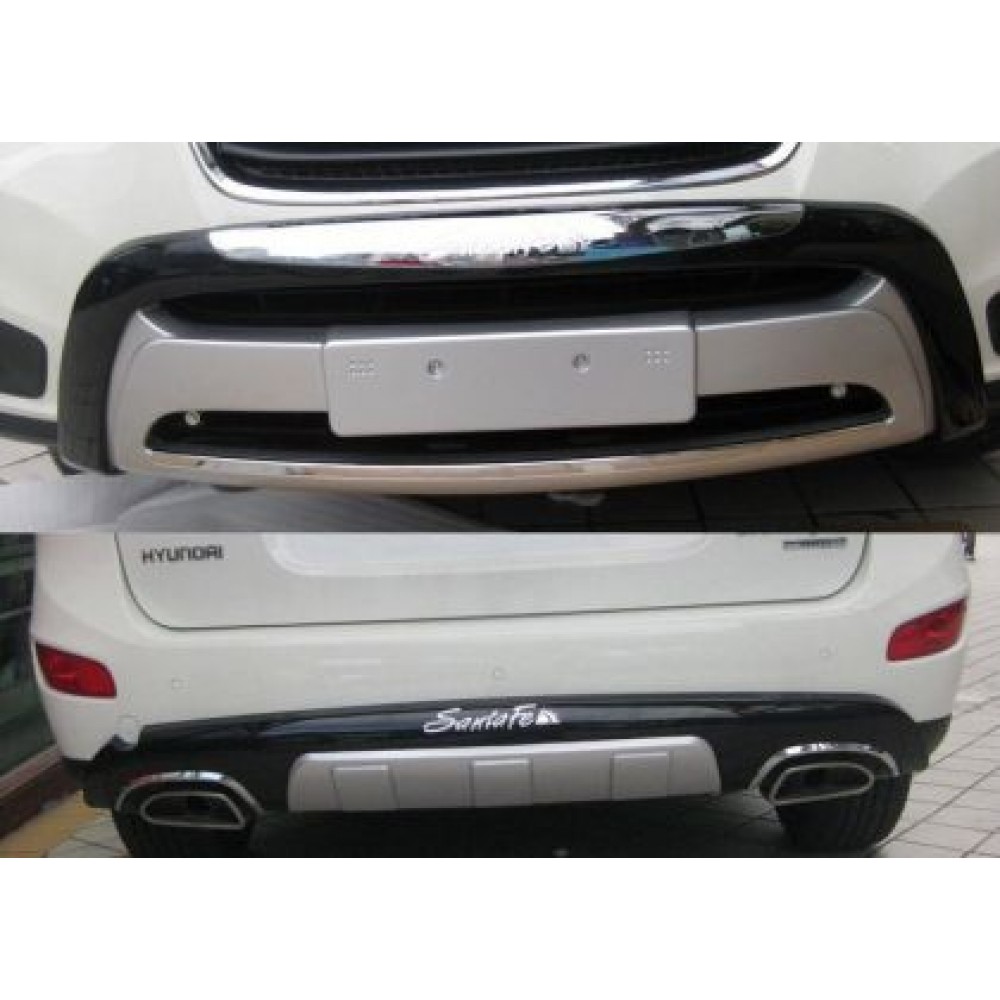 Преден и заден ролбар за Hyundai Santa Fe (2010-2012) - Силвър