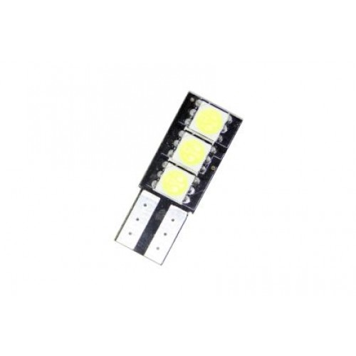 Лед крушки тип T10 с 3 SMD диода от една страна - Canbus
